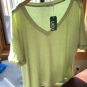UE Light Lime V-Neck Short Sleeve Tee
